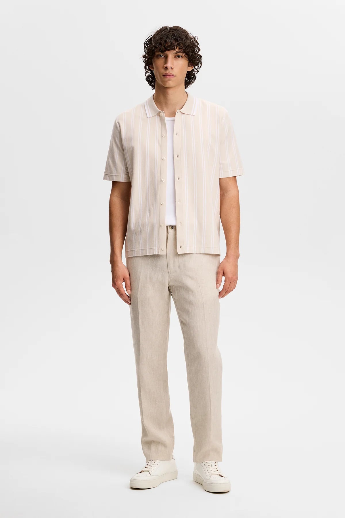 J.Lindeberg Soren Drape Linen Pants Moonebeam - Mojo Independent Store