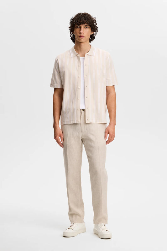 J.Lindeberg Soren Drape Linen Pants Moonebeam