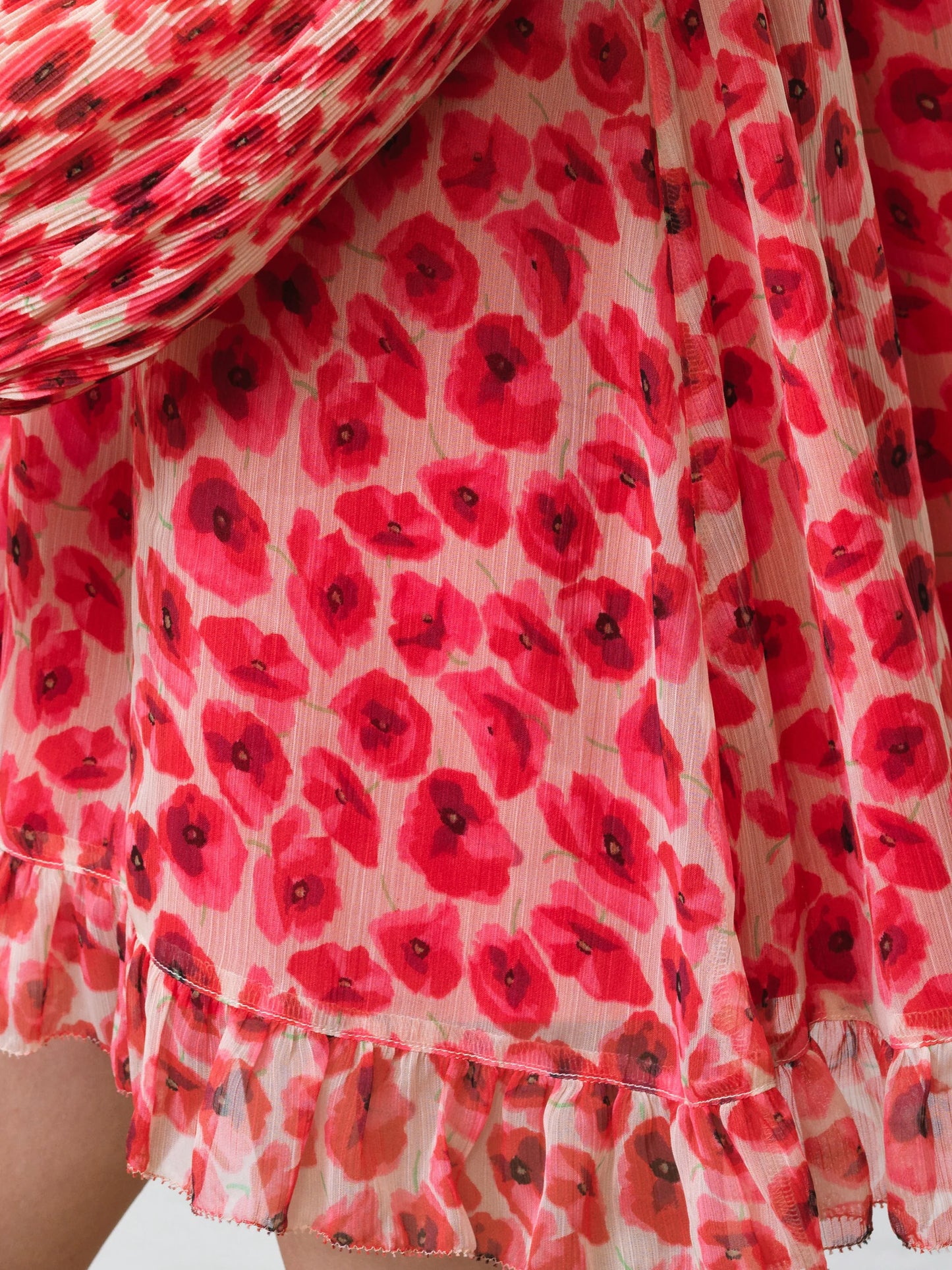 French Connection Poppy Emina Pleated Puff Sleeve Mini Dress - Mojo Independent Store