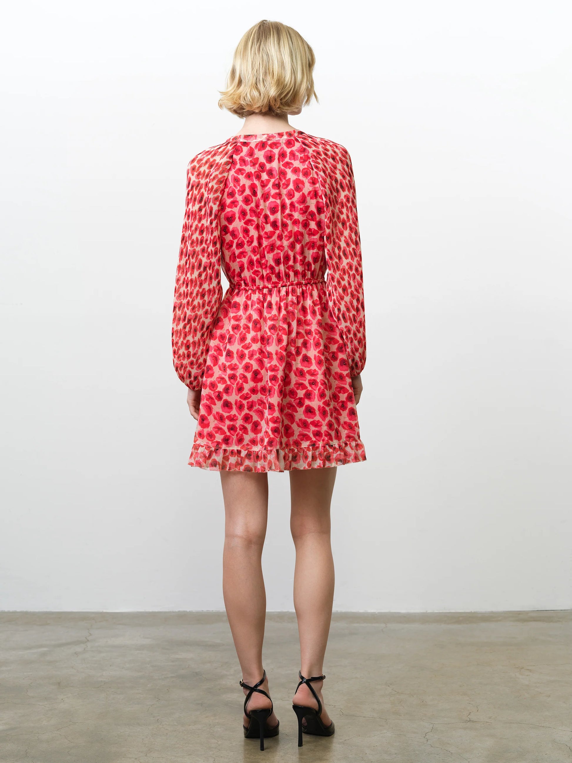 French Connection Poppy Emina Pleated Puff Sleeve Mini Dress - Mojo Independent Store