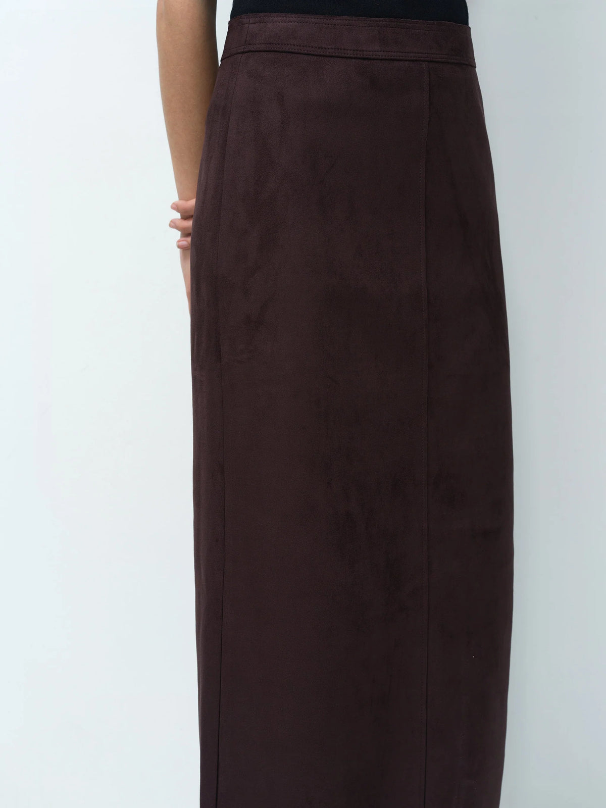 French Connection Laney Suedette Skirt Mocha Brown