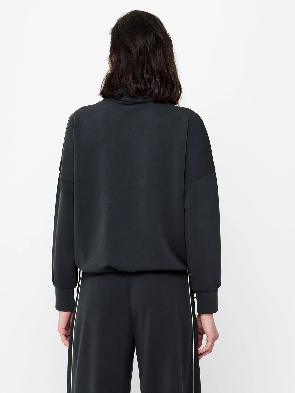 French Connection Wren Draped Funnel Neck Graphite Grey
