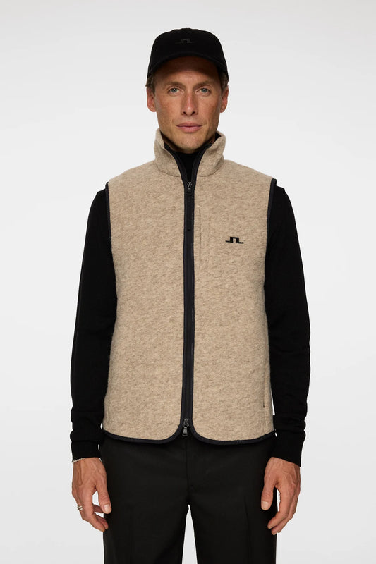 J.Lindeberg Duncan Wool Fleece Vest Moonbeam