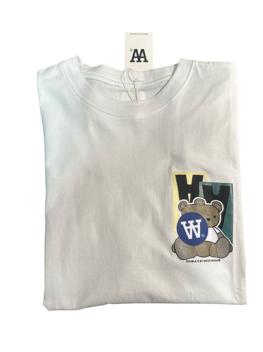 Wood Wood Liam Tee Stickers Bright White