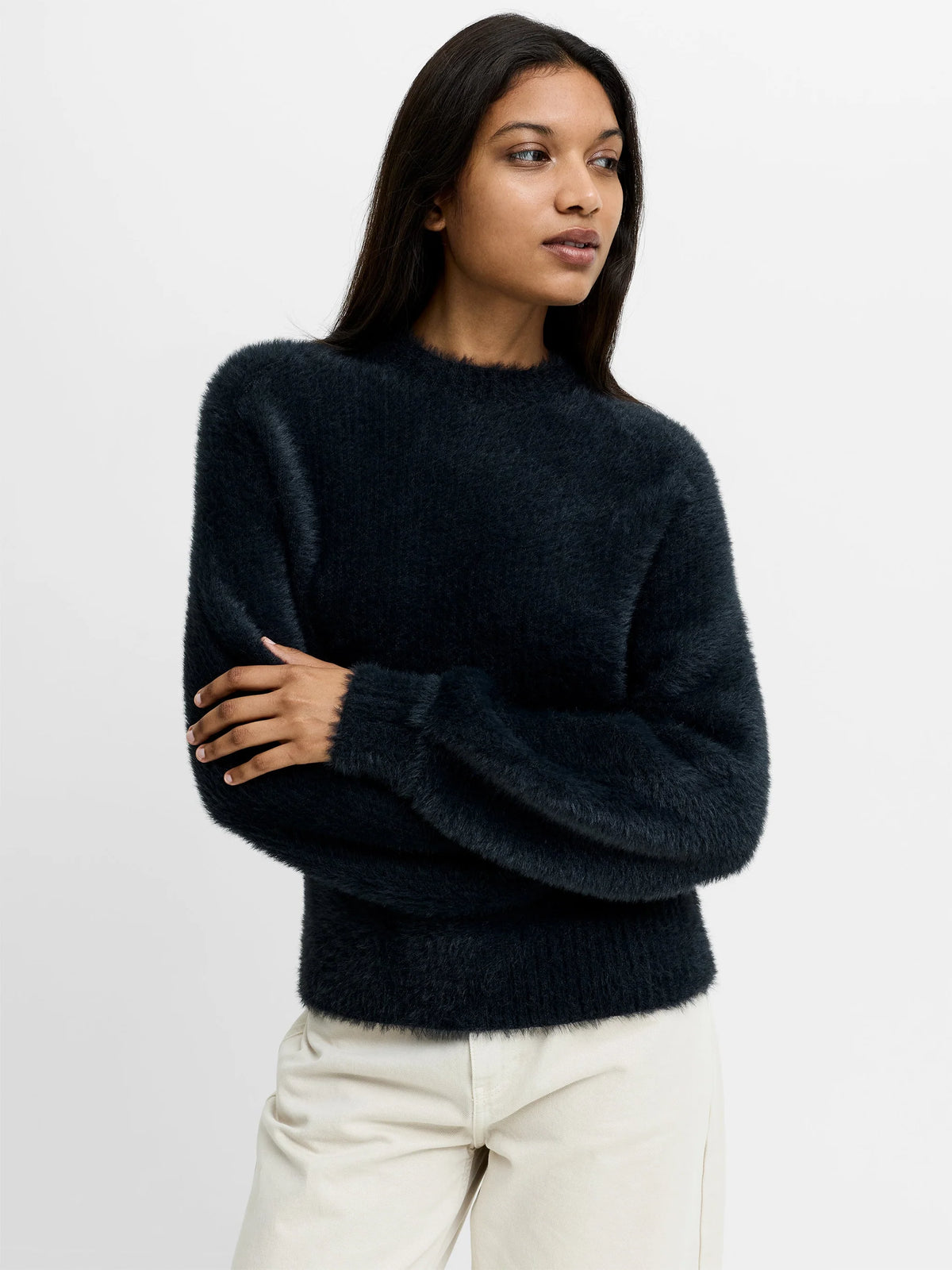 French Connection Lucille Texture Jumper Graphite Grey