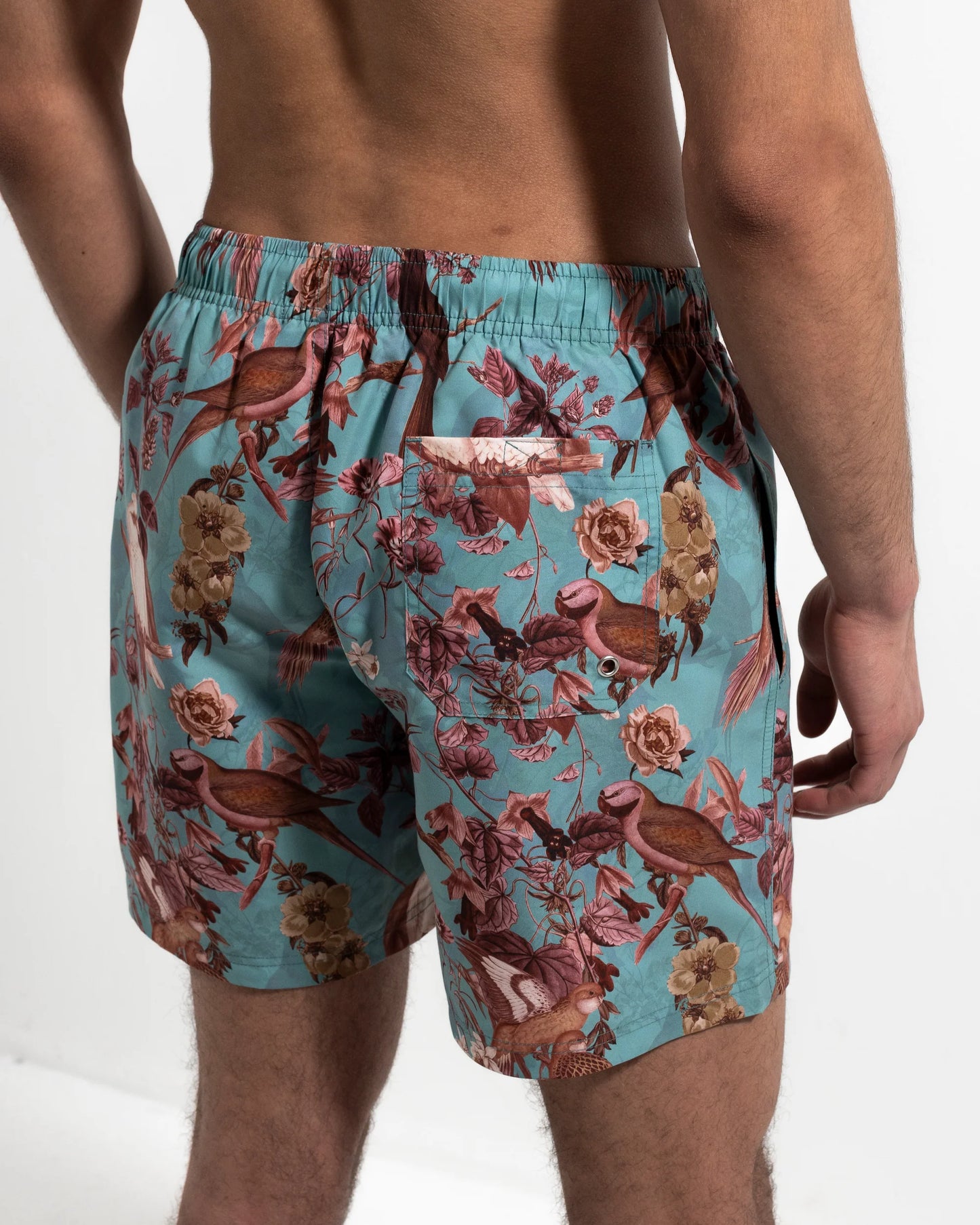 Ljung Swim Shorts Mint Singing Birds