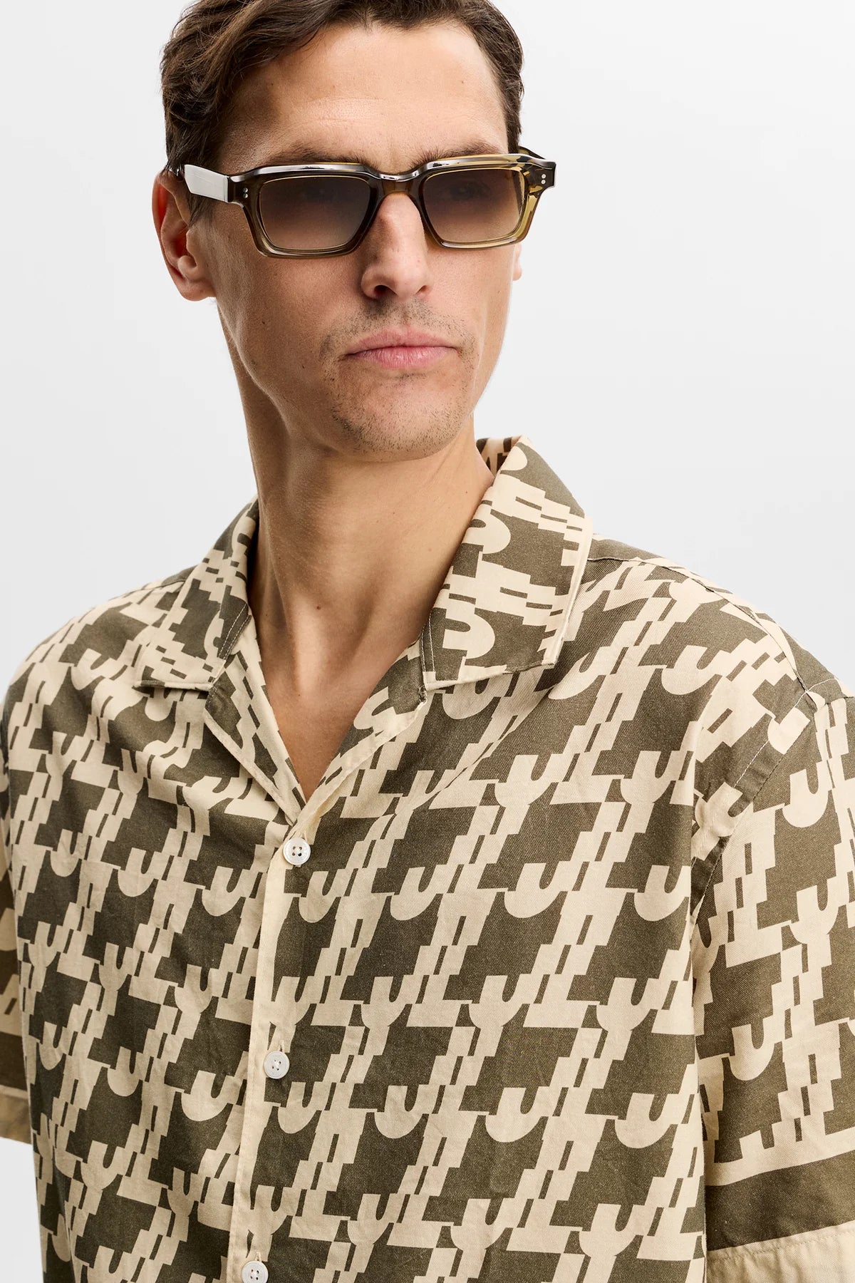 J.Lindeberg Ellis Border Resort Shirt Glitch Kamalata - Mojo Independent Store