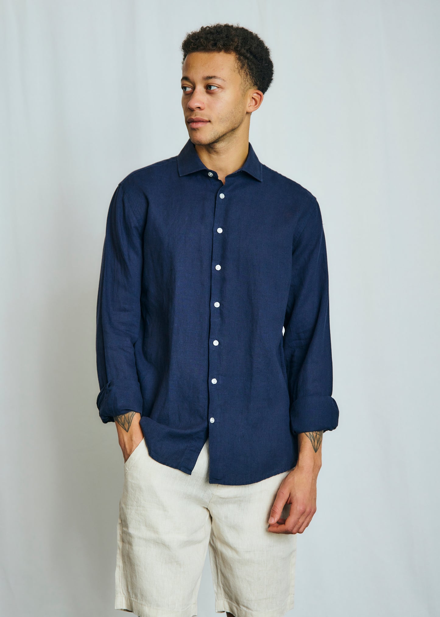 Bruun & Stengade Antonelli Casual Modern Fit Shirt Navy