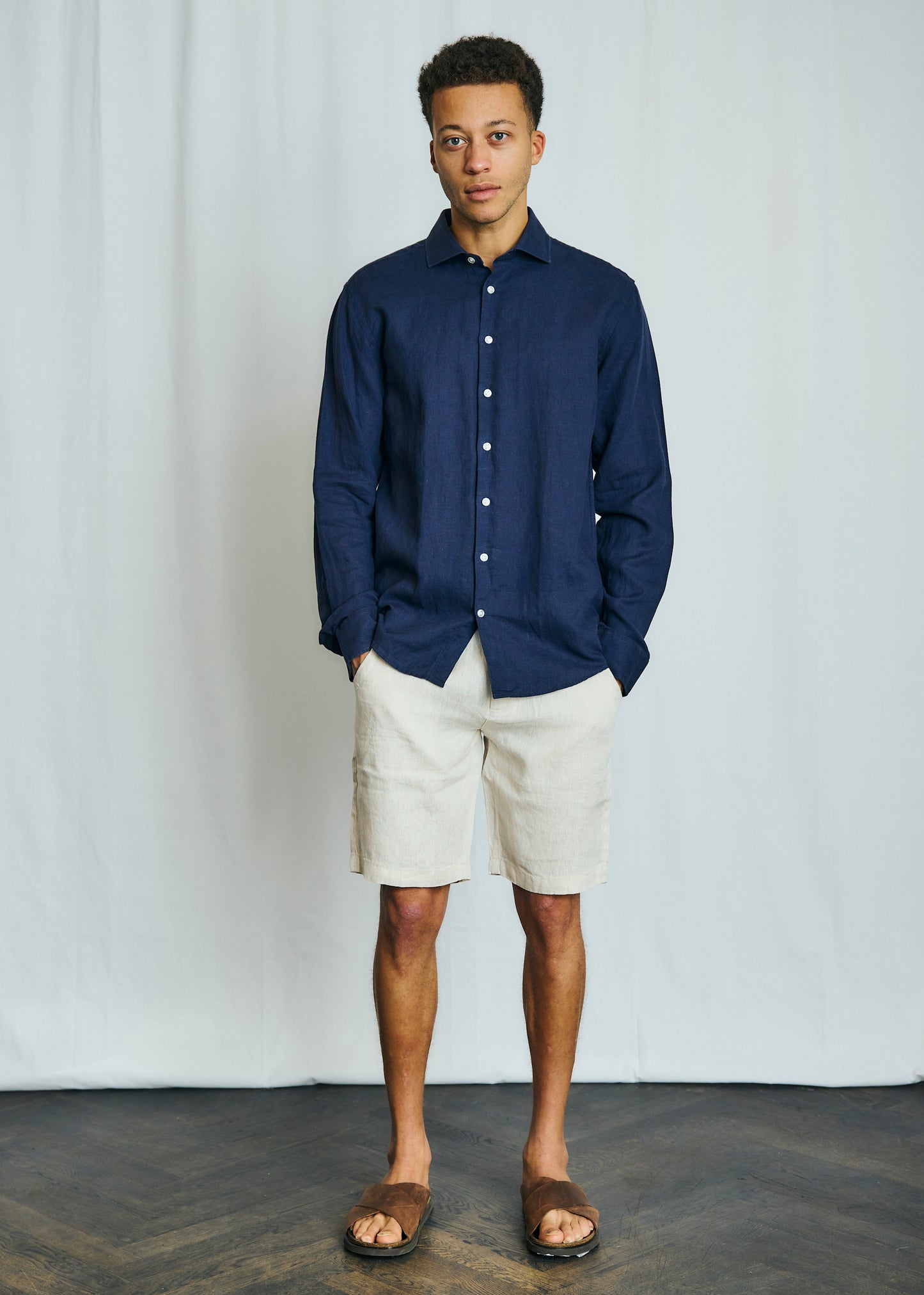 Bruun & Stengade Antonelli Casual Modern Fit Shirt Navy