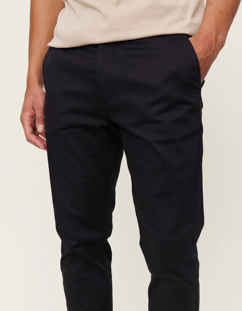 Les Deux Como Reg Cotton Suit Pant Black