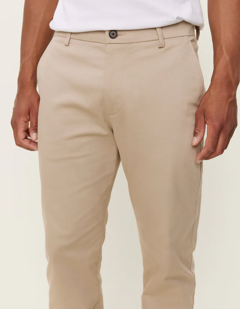 Les Deux Como Reg Cotton Suit Pant Dark Sand