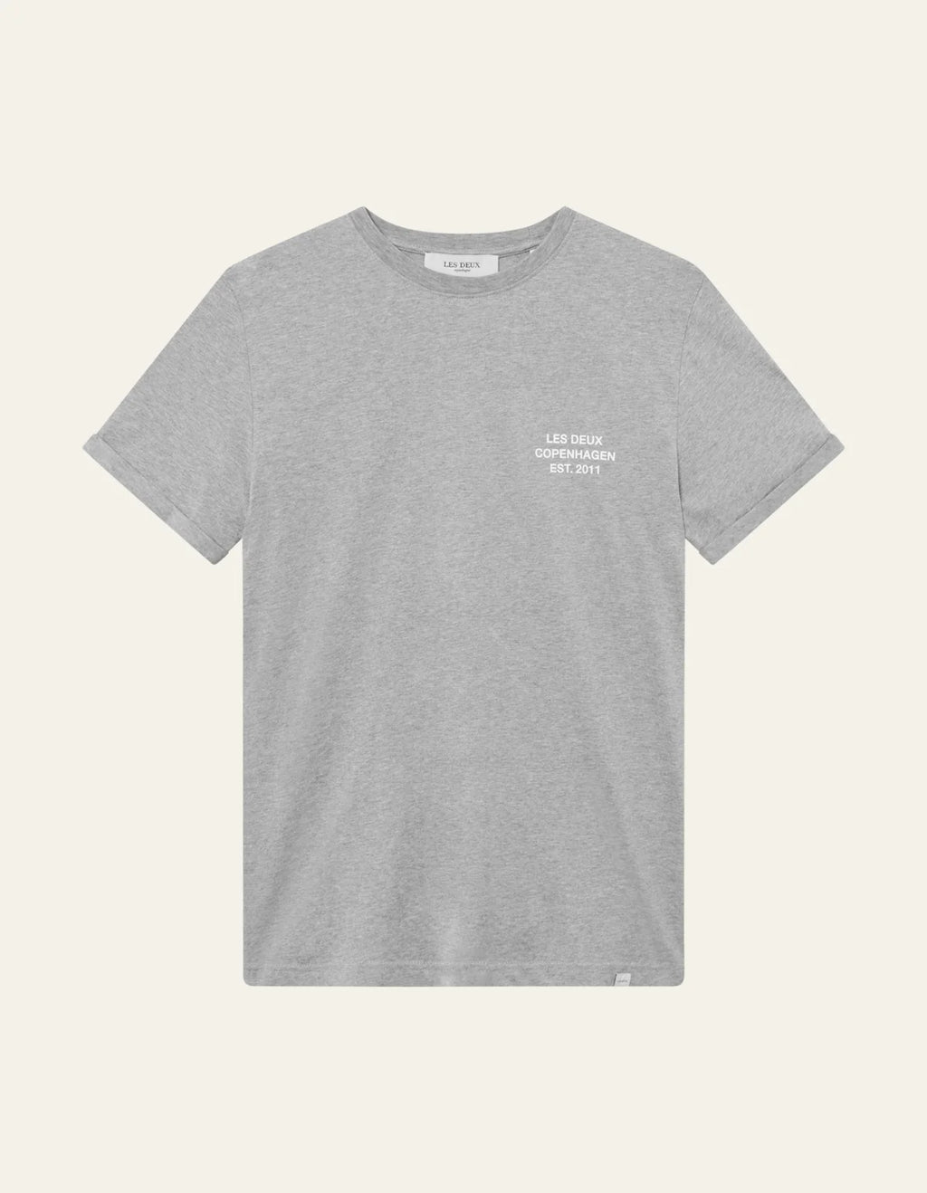 Les Deux Copenhagen 2011 T-shirt Light Grey Melange/White