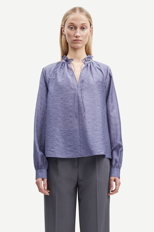 Samsøe Samsøe Karookhi Blouse Blue Granite Whizz