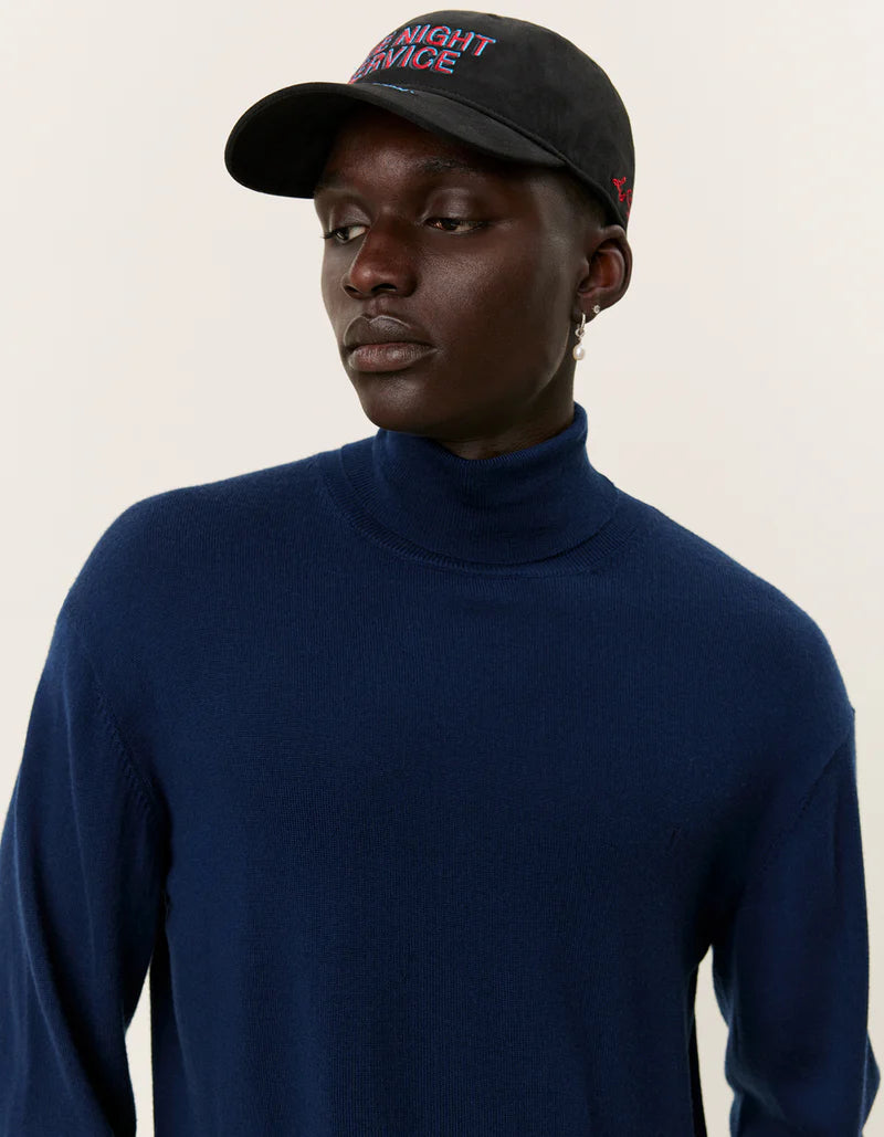 Les Deux Greyson Rollneck Merino Knit Dark Navy