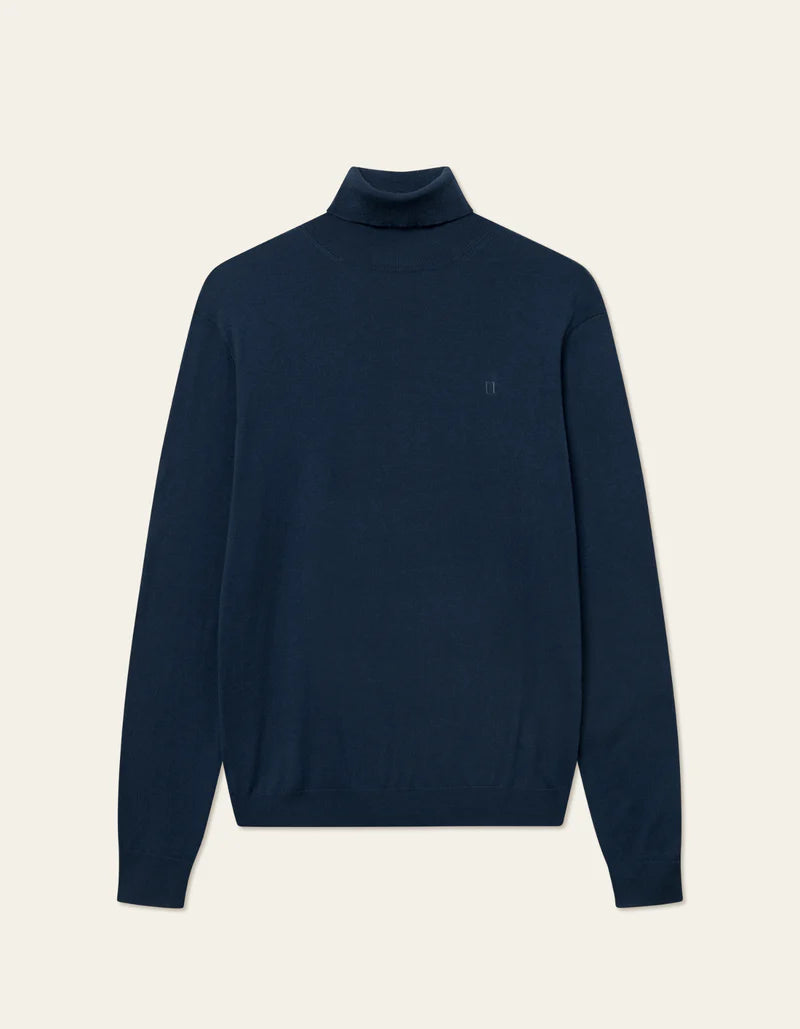 Les Deux Greyson Rollneck Merino Knit Dark Navy