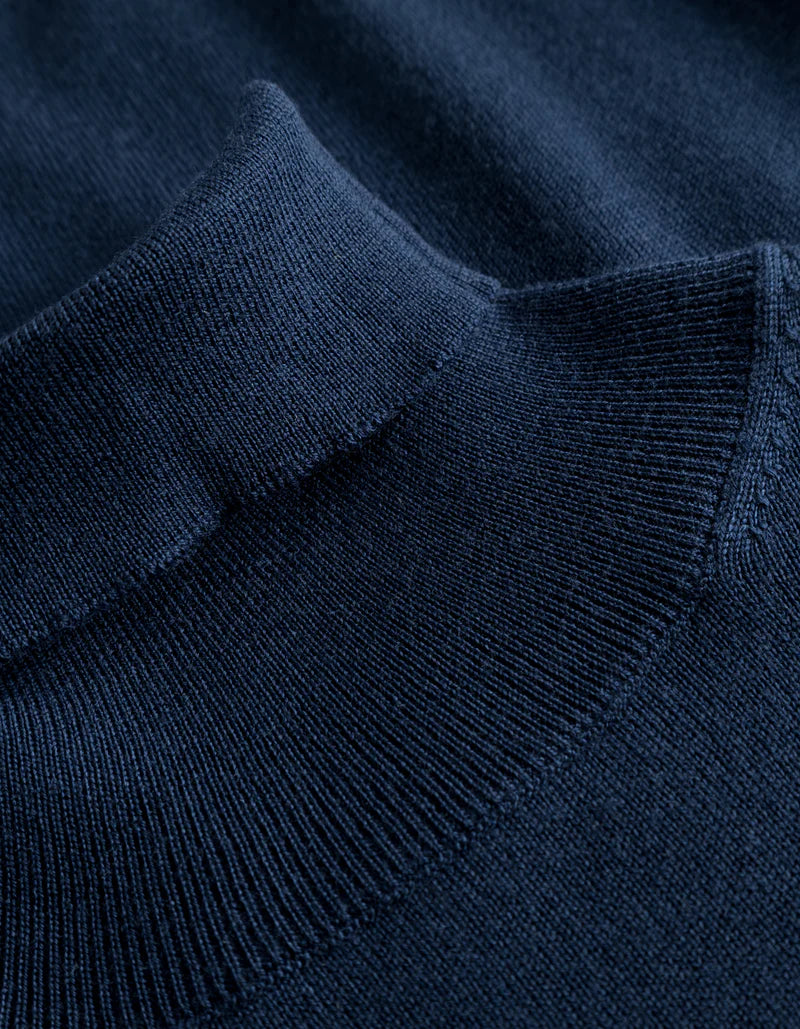 Les Deux Greyson Rollneck Merino Knit Dark Navy