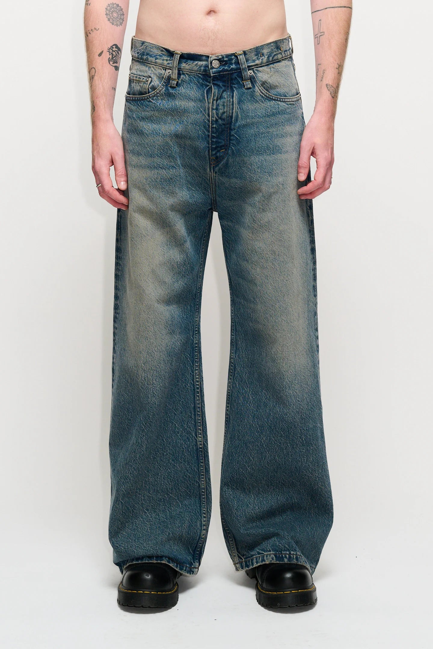 Hope Skid Jeans Mid Blue Dirty