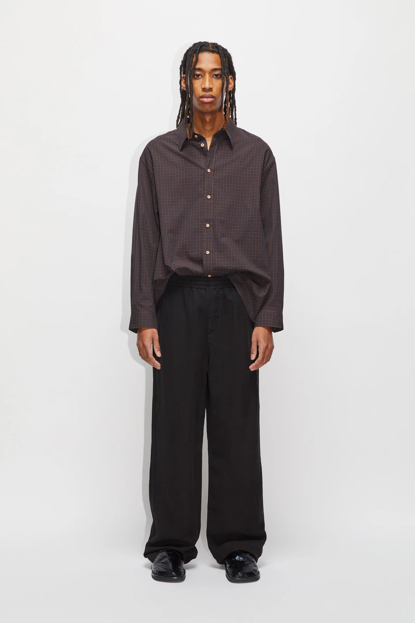 Hope Wind Elastic Trousers Black Tencel/Linen