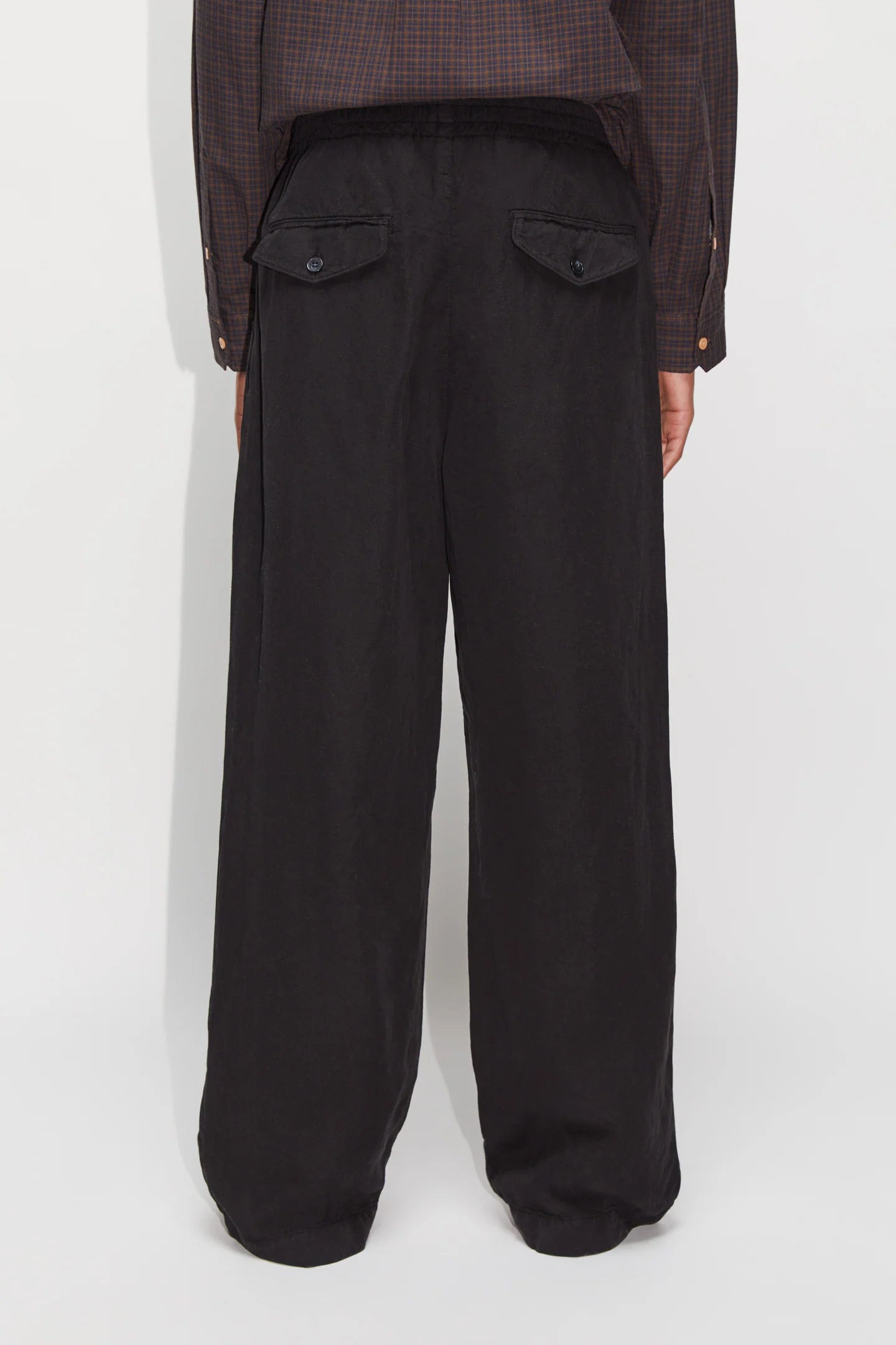 Hope Wind Elastic Trousers Black Tencel/Linen