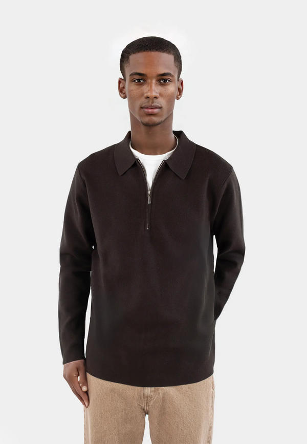 Ciszere Caleb Knitted Half Zip Java