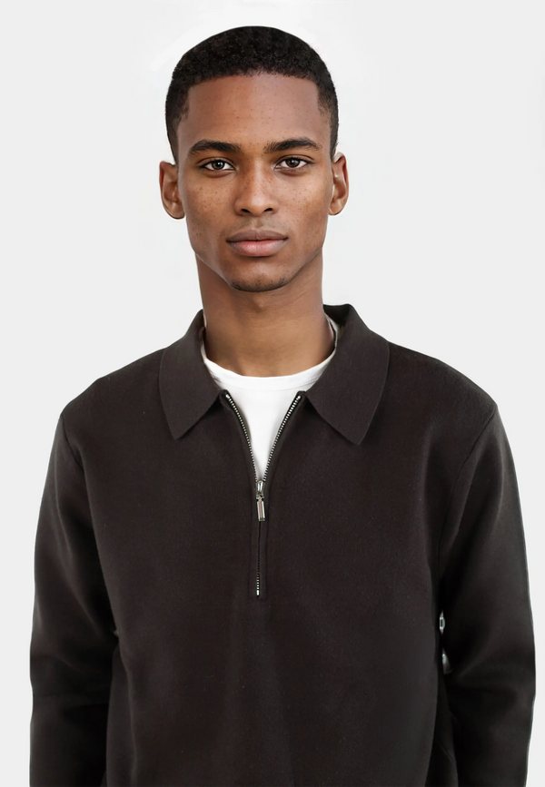 Ciszere Caleb Knitted Half Zip Java