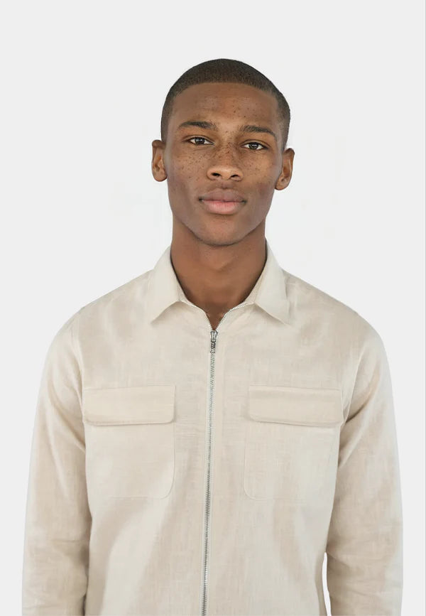 Ciszere Quincy Linen Overshirt Sunburst Beige