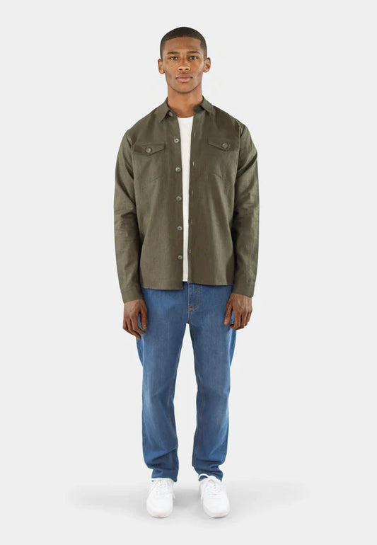 Ciszere Dani Linen Overshirt Dusty Sage Green