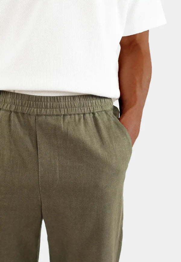 Ciszere Harlow Linen Trousers Dusty Sage Green