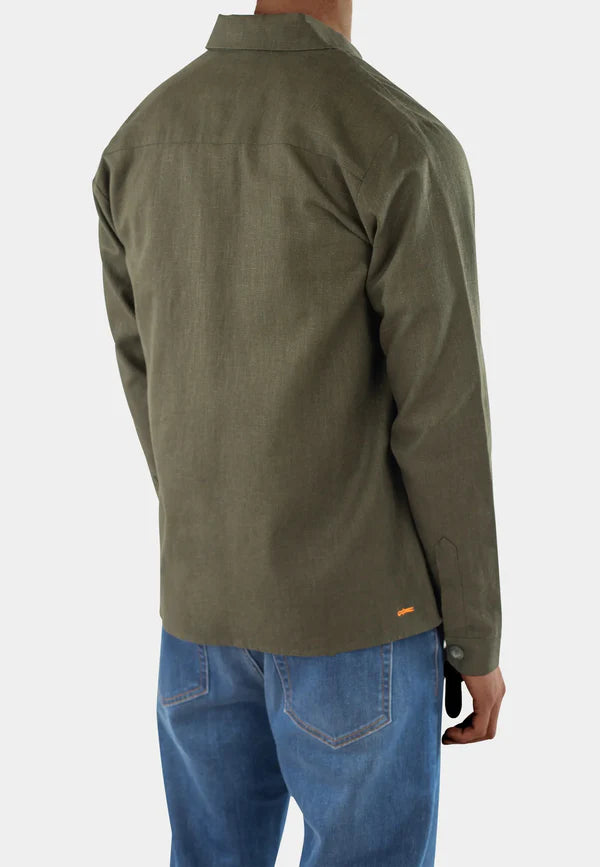 Ciszere Dani Linen Overshirt Dusty Sage Green