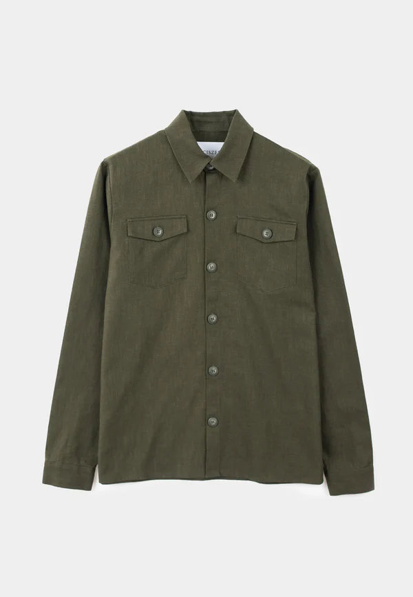 Ciszere Dani Linen Overshirt Dusty Sage Green
