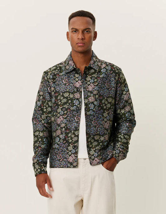 Les Deux Jaiden Jacquard Overshirt Rosin/Chive Green