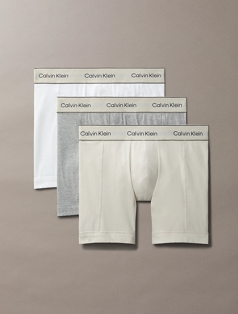 Calvin Klein 3 pack Boxer Brief Oyster Gray/Grey Heather/White - Mojo Independent Store