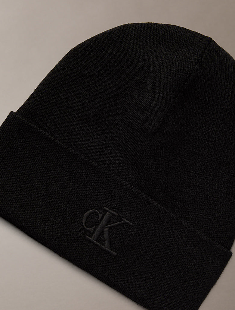 Calvin Klein Fine Rib Beanie Black - Mojo Independent Store