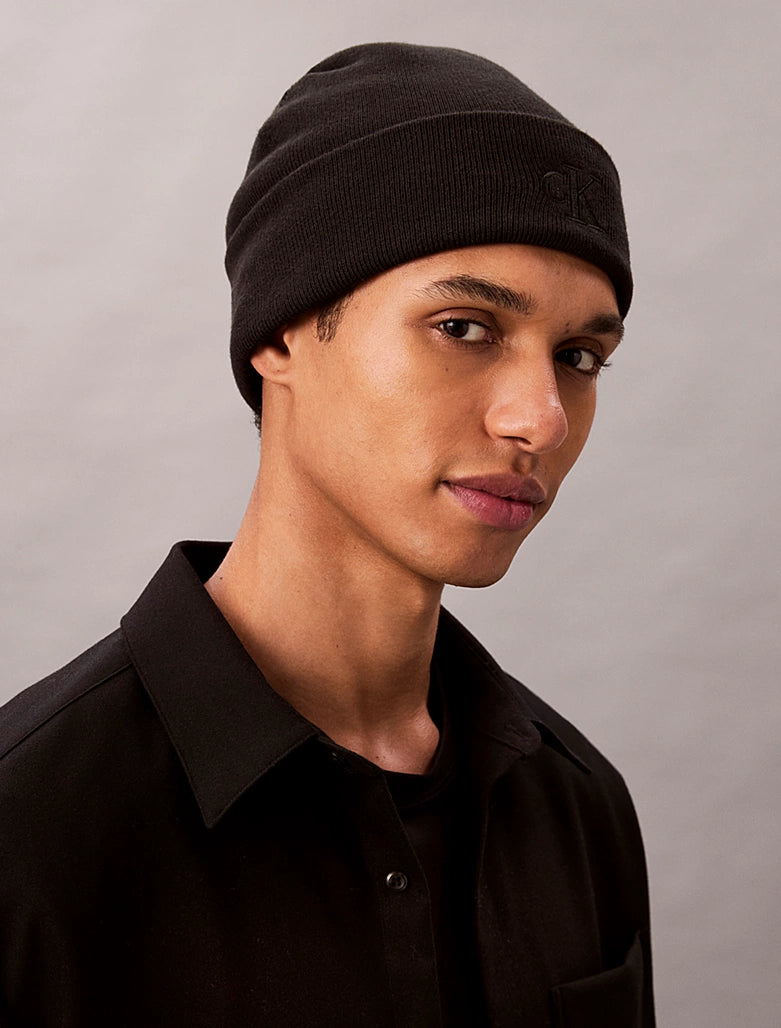 Calvin Klein Fine Rib Beanie Black - Mojo Independent Store