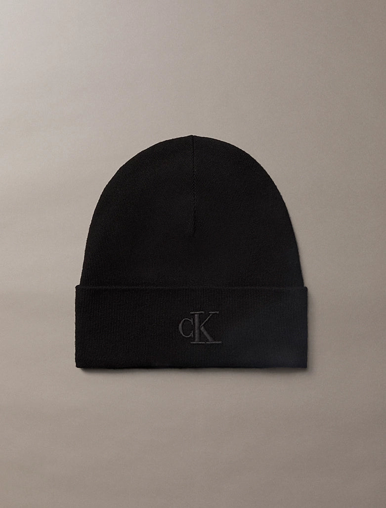 Calvin Klein Fine Rib Beanie Black - Mojo Independent Store
