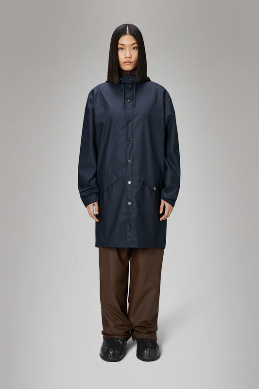 Rains Long Jacket Navy