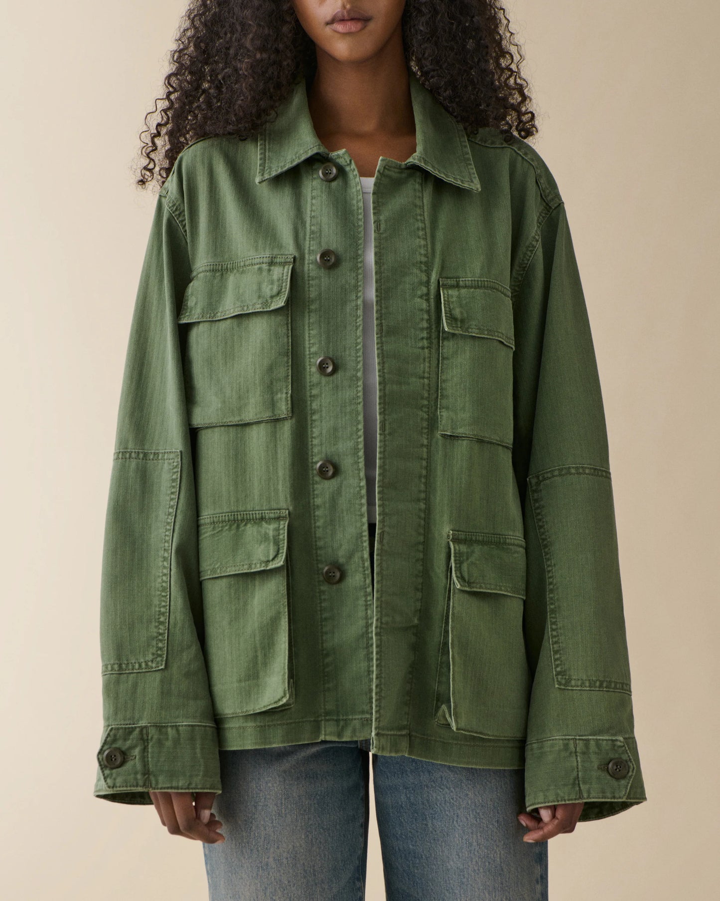 Jeanerica Lucy Jacket Chevron Green - Mojo Independent Store