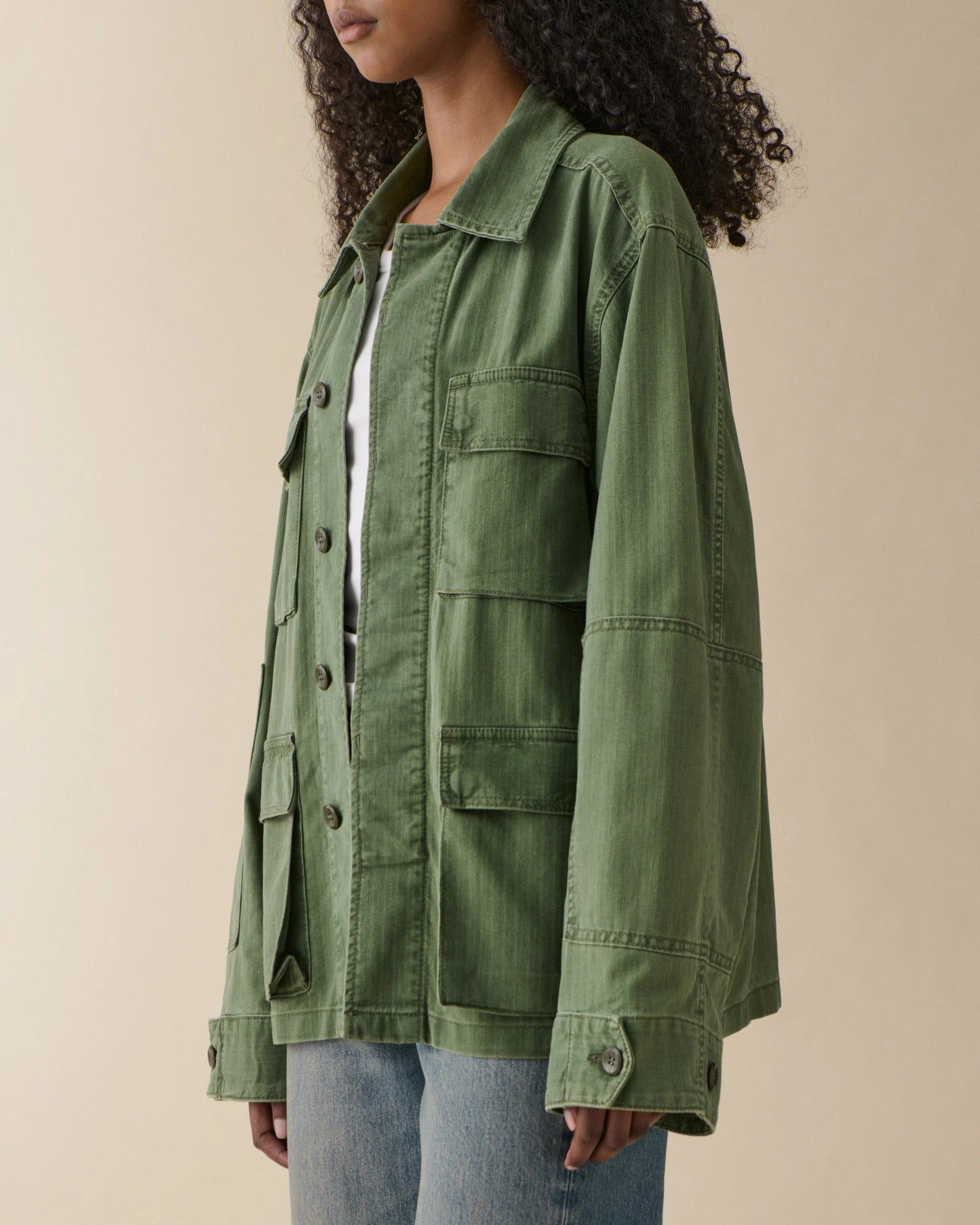 Jeanerica Lucy Jacket Chevron Green - Mojo Independent Store