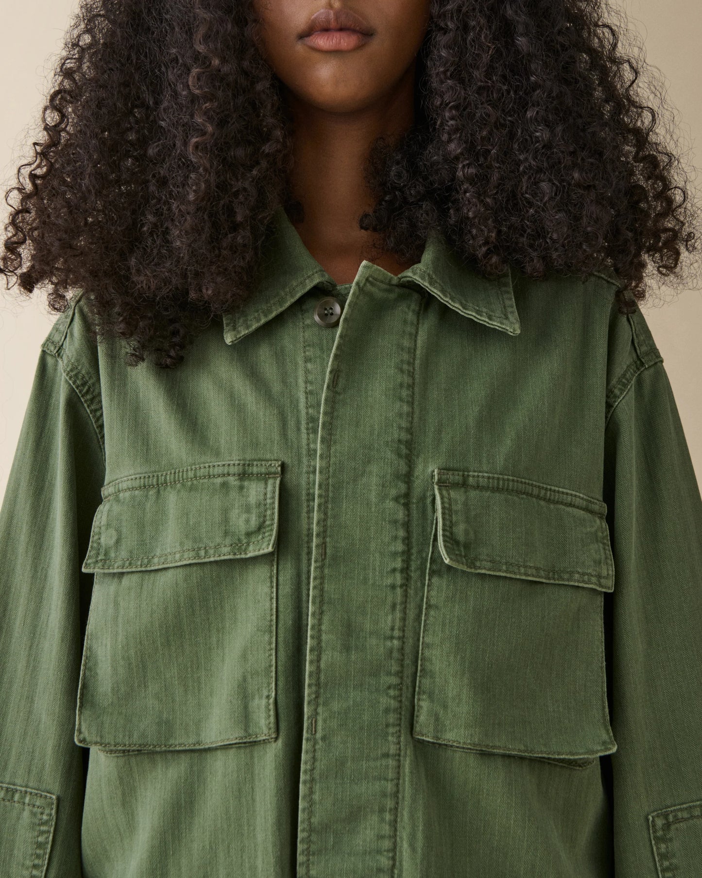 Jeanerica Lucy Jacket Chevron Green - Mojo Independent Store