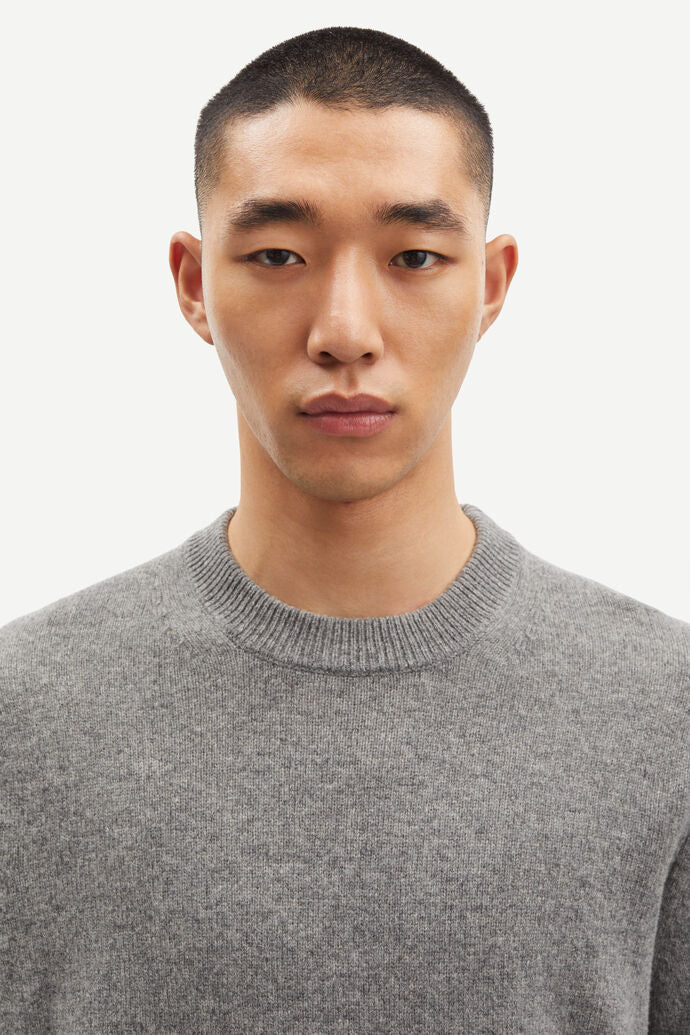 Samsøe Samsøe Isak Knit Sweater Dark Grey Mel.