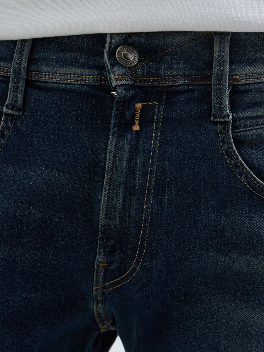 Replay Anbass Jeans Hyperflex Stretch Denim Blue Brown Patch