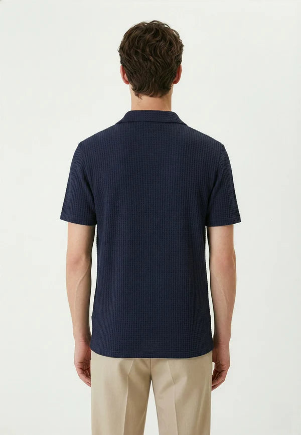 Ciszere Nelson Knitted Polo Midnight Ocean Blue - Mojo Independent Store
