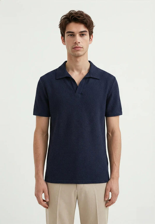 Ciszere Nelson Knitted Polo Midnight Ocean Blue