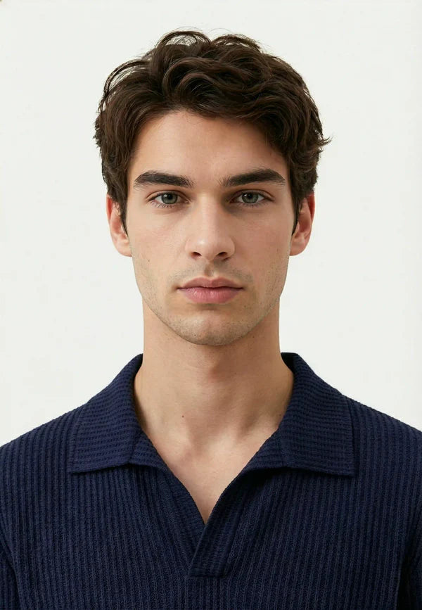 Ciszere Nelson Knitted Polo Midnight Ocean Blue - Mojo Independent Store