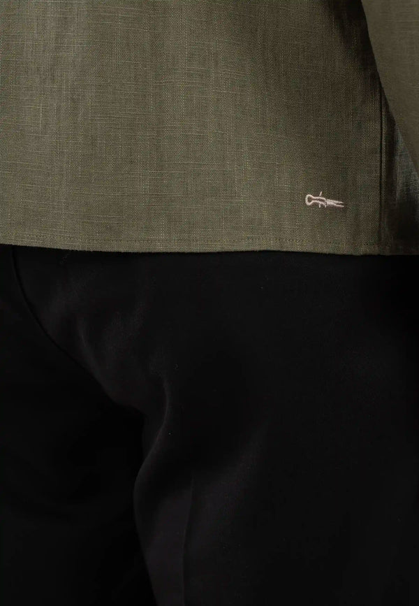 Ciszere Quincy Linen Overshirt Dusty Sage Green