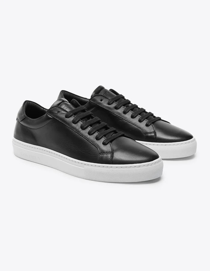 Les Deux Theodor Leather Sneaker Black/White