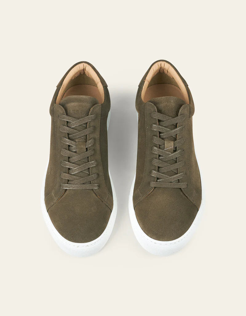 Les Deux Theodor Suede Sneaker Olive Night