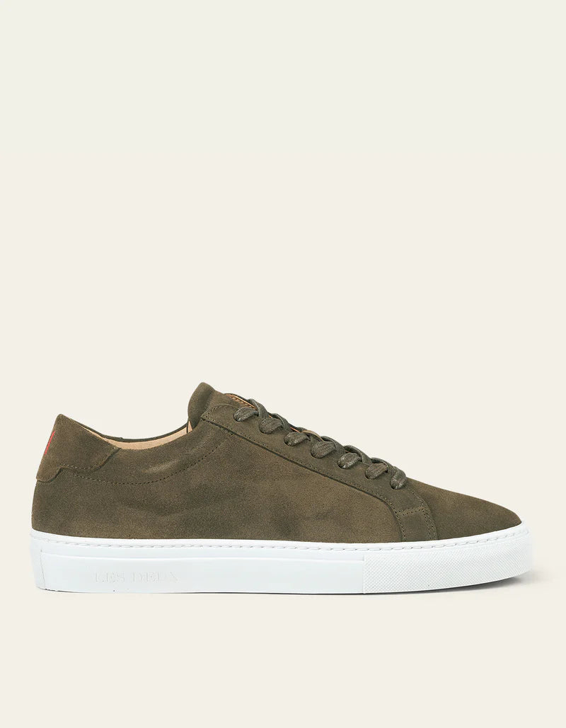 Les Deux Theodor Suede Sneaker Olive Night