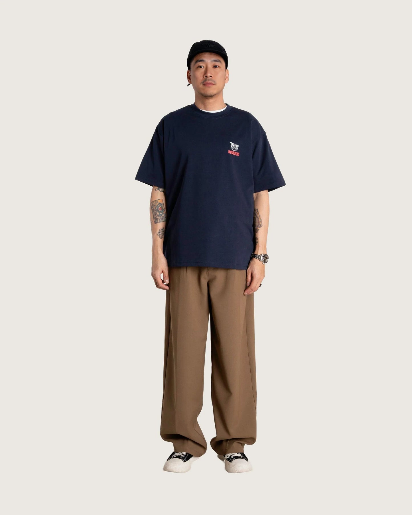 Woodbird Baine Noodle Tee Navy