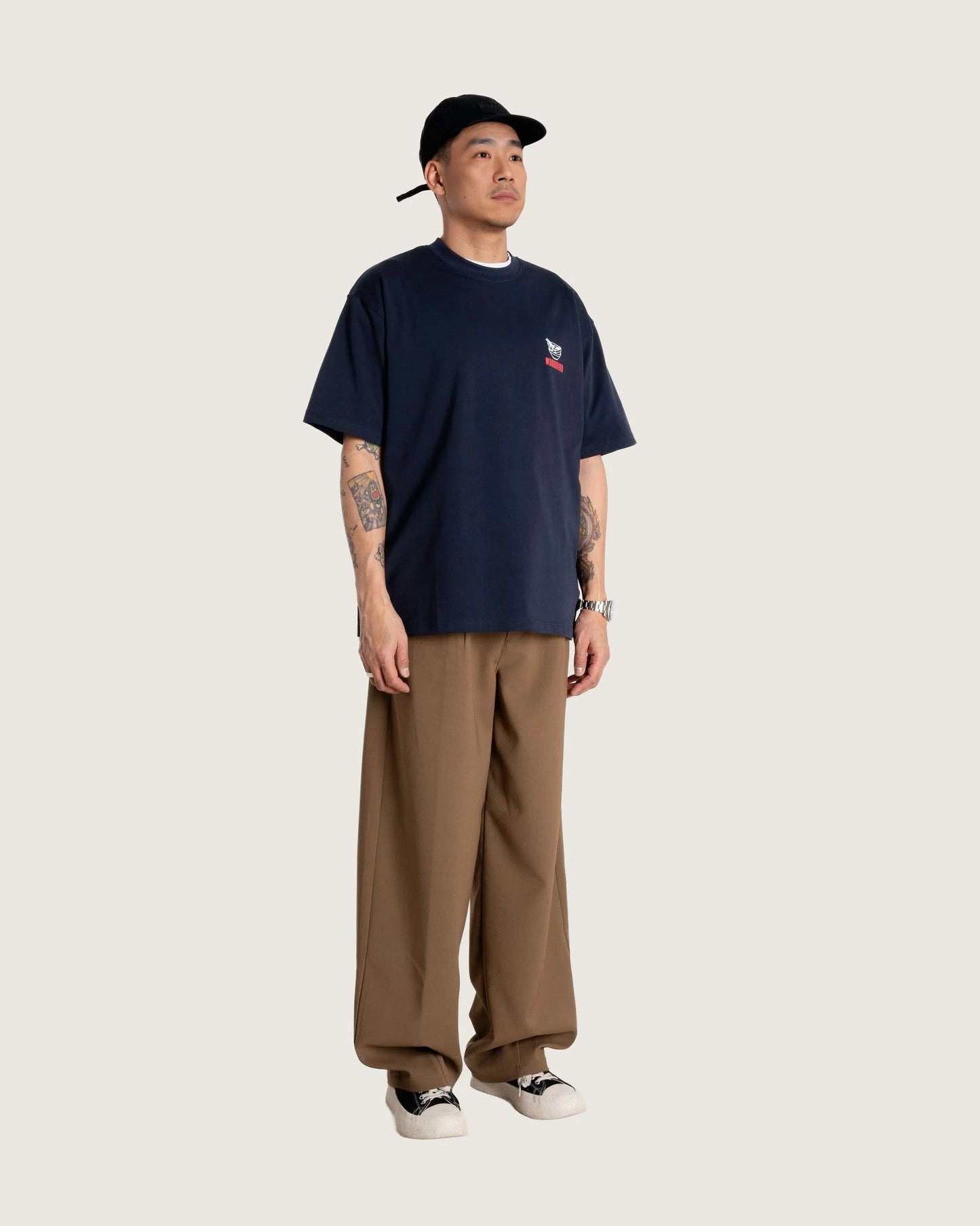 Woodbird Baine Noodle Tee Navy
